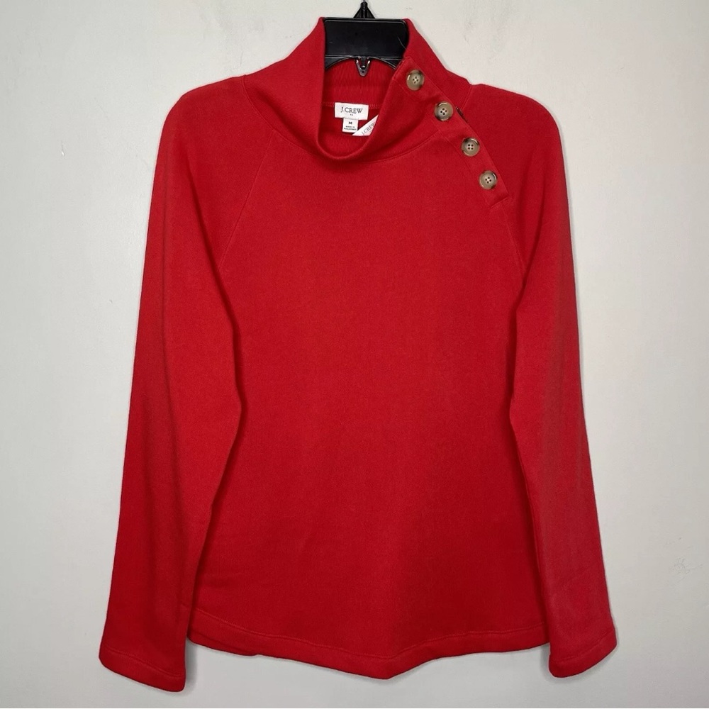 J Crew Wide Button Collar Pullover Sweatshirt Size Medium NWT